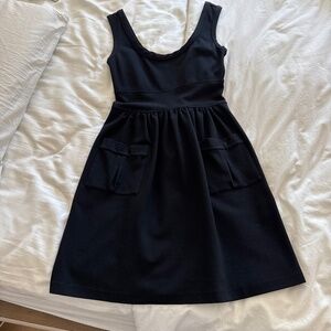 DVF black ponte sleeveless dress